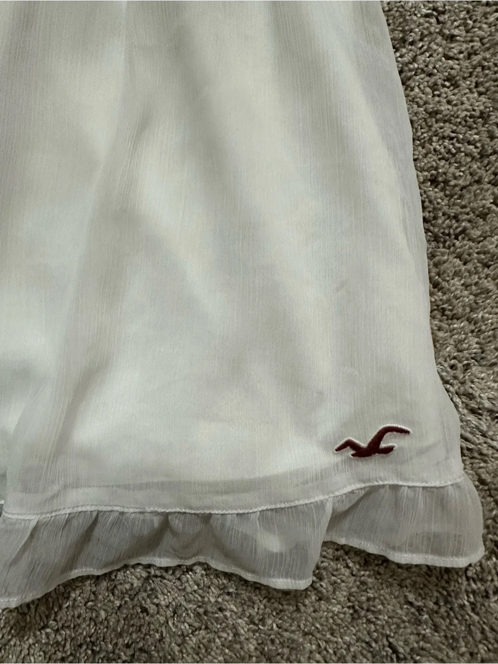 Hollister Y2K White Babydoll Mini Dress Size S - Chiffon Coquette